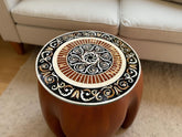 Black Marble Round Coffee Table – Handmade Modern Accent Table for Living Room or Kitchen Decor Interior Gift Her Wedding Unique Handicrafts IND